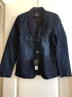 Men Spring Denim Jeans Blazers and Jackets Men's Casual Slim Fit Long Sleeved Single Button Style Blazers Suits D82903