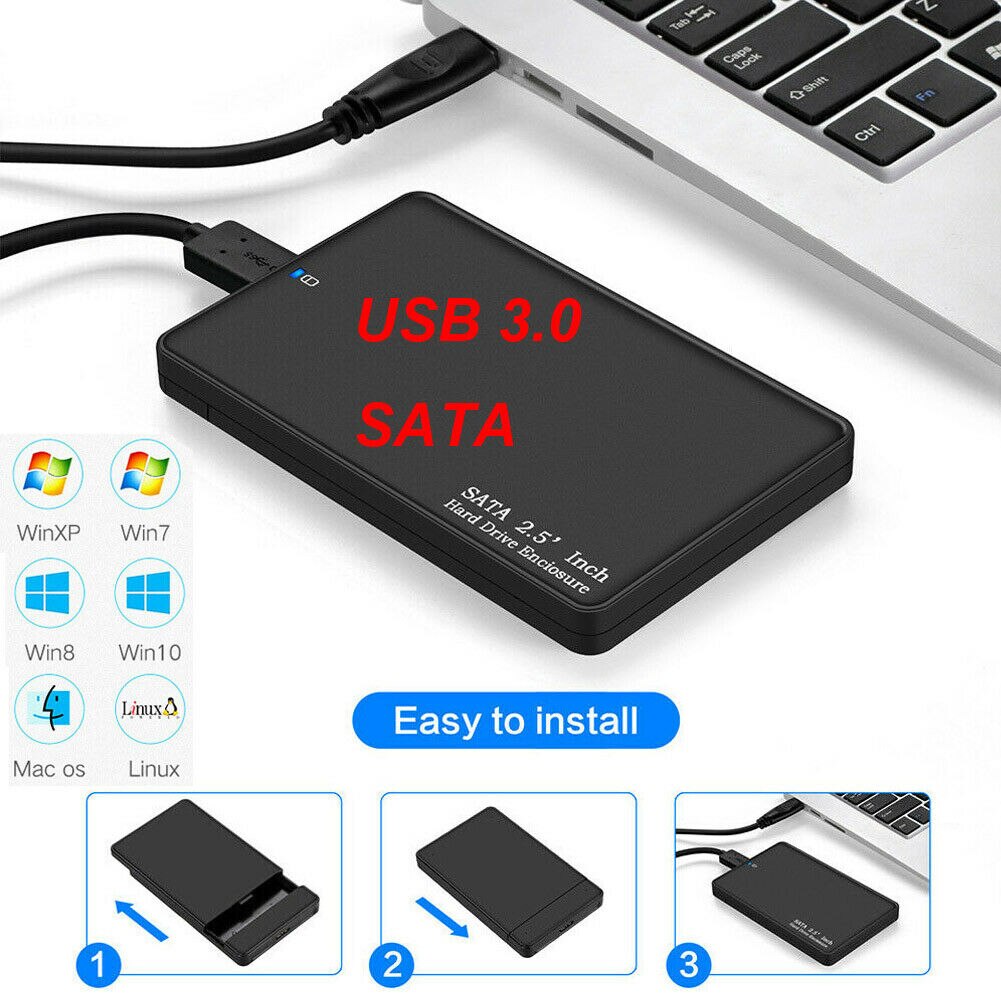 USB 3.0 para SATA Caso Gabinete Disco Rígido Para 2.5 "Polegada HDD/SSD De Armazenamento Externo Recinto Caso de Transferência dock Station de Backup