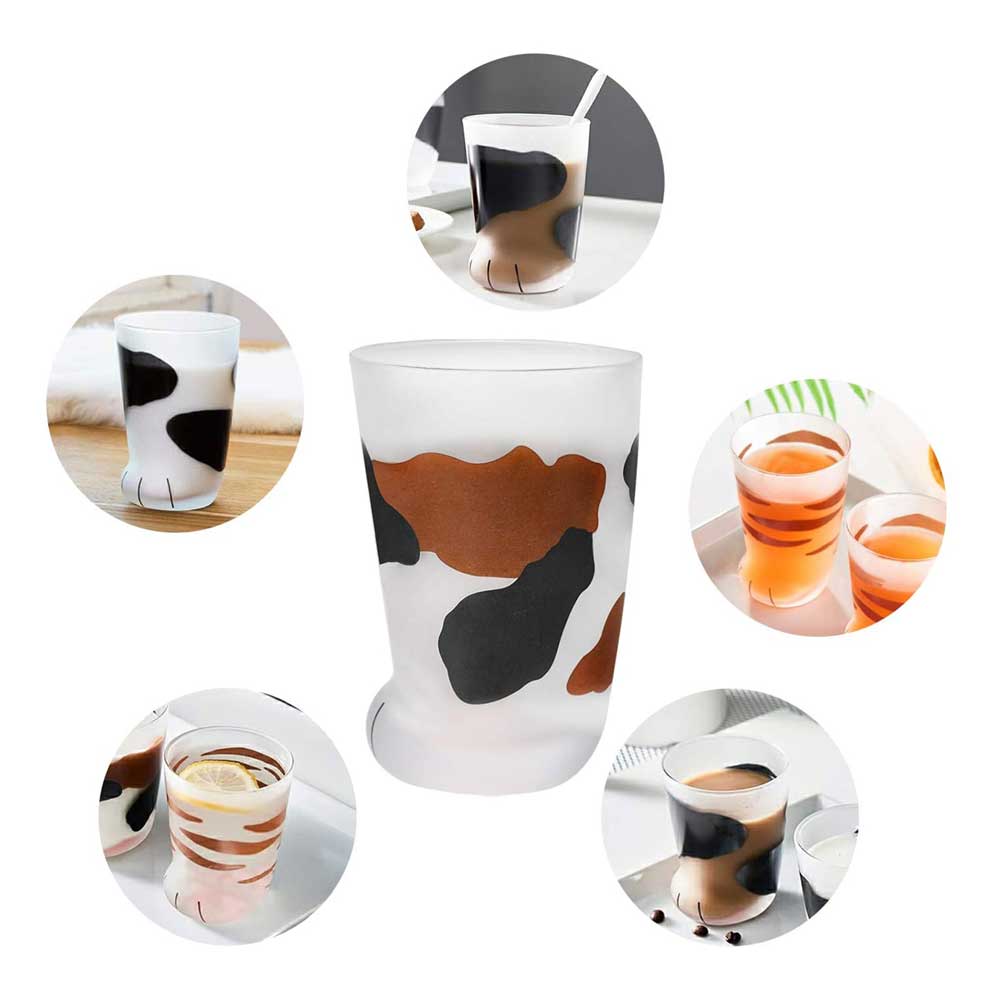 Kattklo kopp kaffemugg frostat glas tumlare drinkware frukost mjölk te juice hushållsmuggar barn par flickor