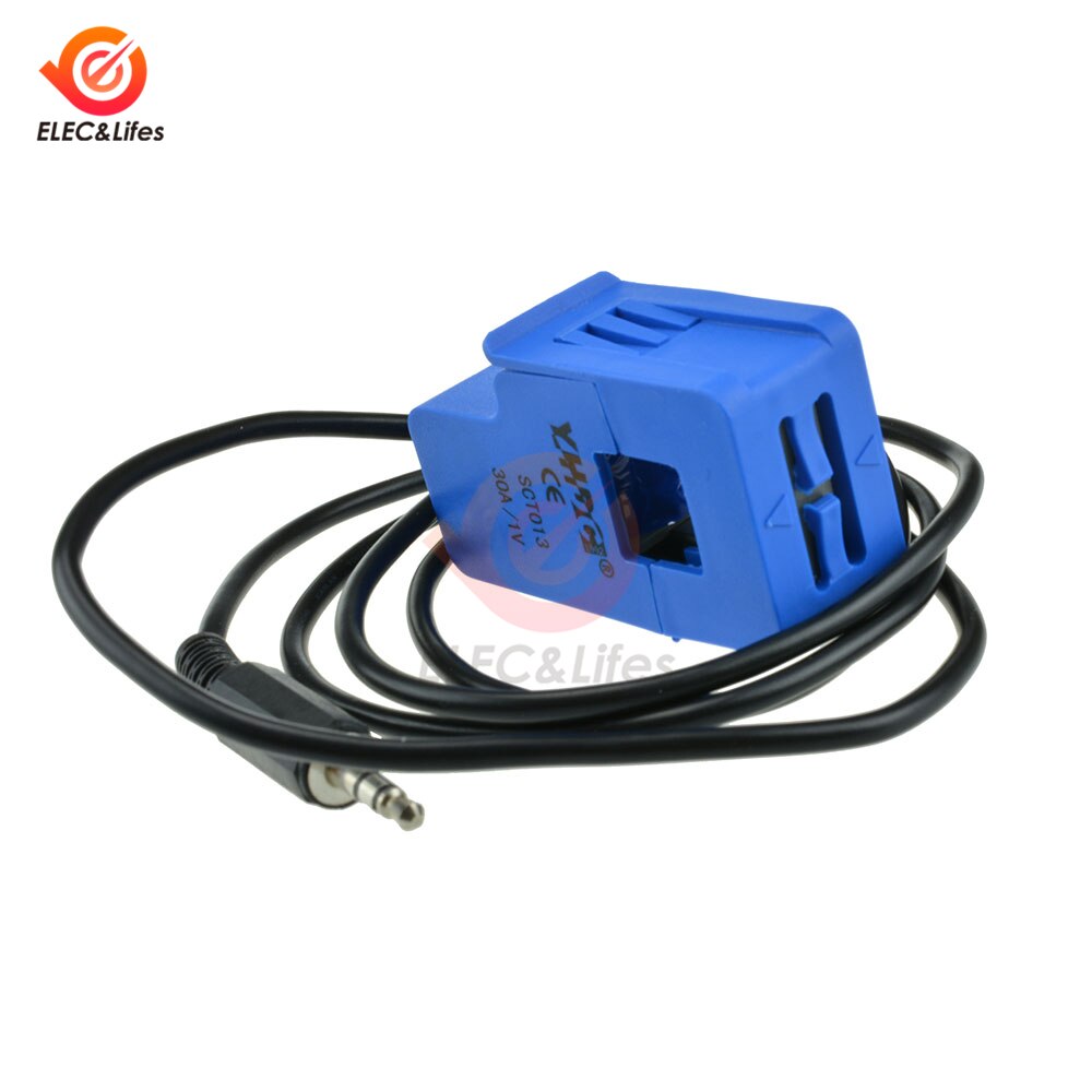 15A 20A 30A 50A 100A SCT-013 0-100A Open-Close Current Transformer Non-invasive AC Current Sensor Split Core Current Transformer: SCT-013-030 30A