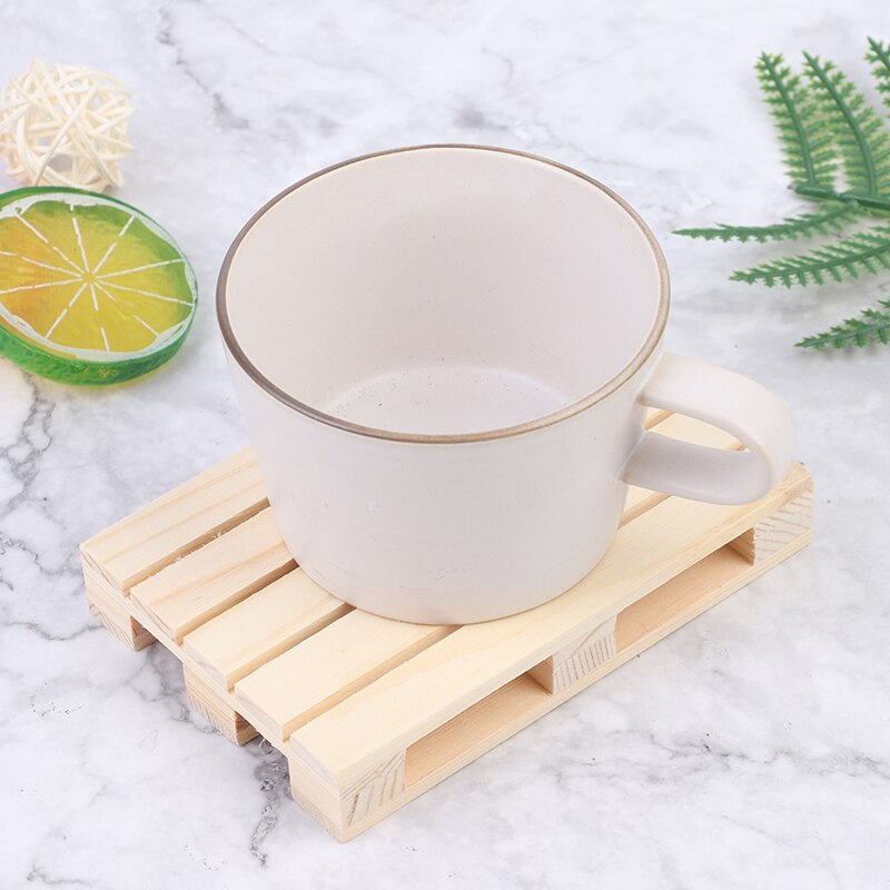 Esterilla de madera para tazas, accesorios de cocina hechos a mano para artesanía del hogar, oficina, Hotel, 2/4 Uds.