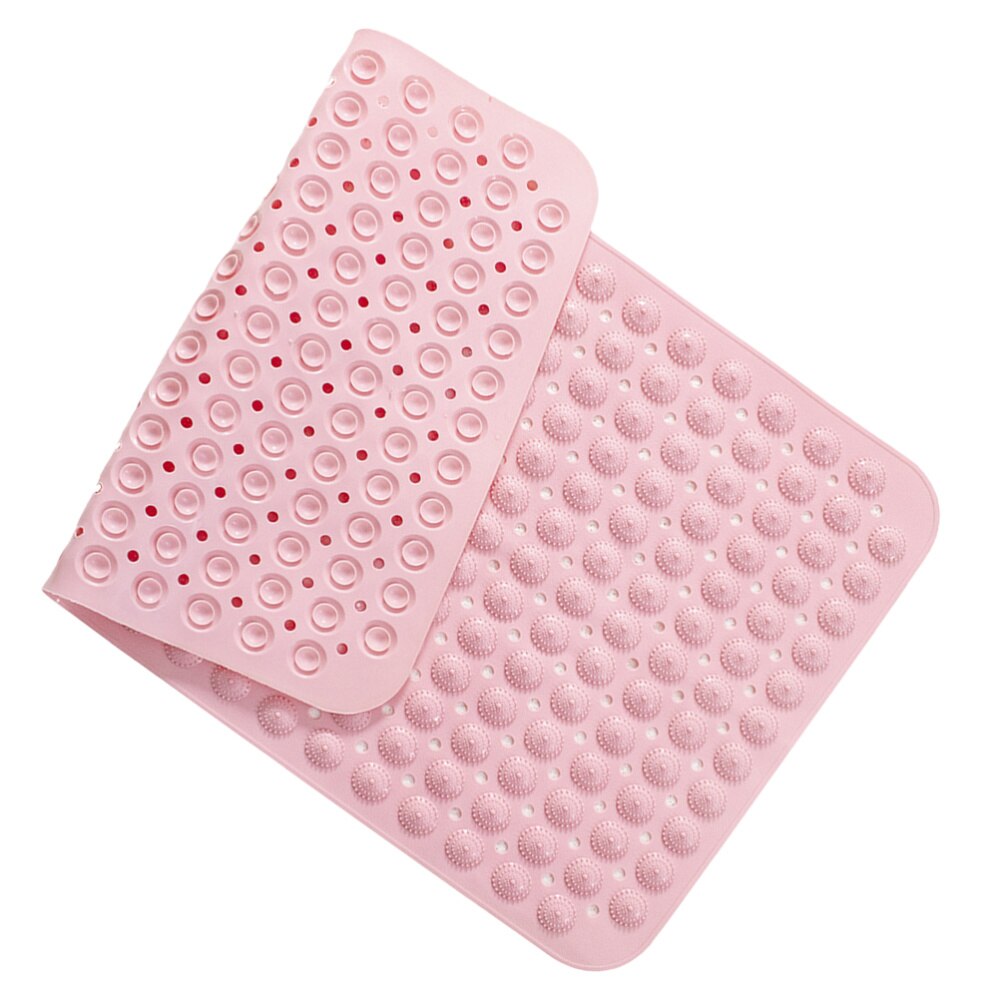 1Pcs Durable PVC Floor Mat Bathroom Foot Mat Skid Resistance Foot Mat Shower Floor Mat(White): Pink
