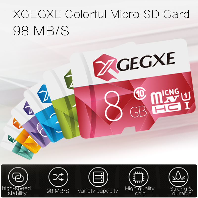 XGEGXE MicroSD 32GB Scheda di Memoria 8GB 16GB 64GB 128GB 256GB micro SD carta C10 98 MB/s Carta di TF veloce unità per Smartphone