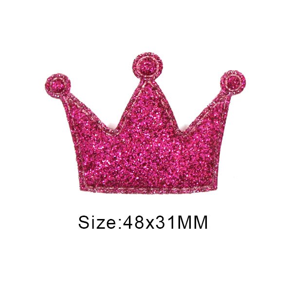 50 Stuks Glitter Gewatteerde Patches Kleurrijke Crown Bling Applicaties Sequin Patches Voor Kleding Diy Hoofddeksels Accessoires Bruiloft Decor: Big Rose Crown