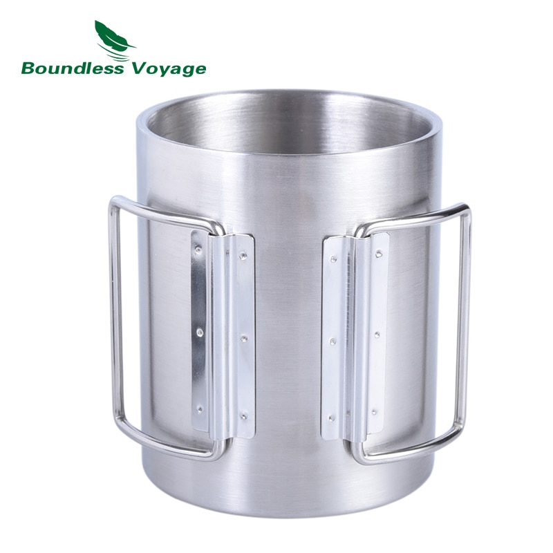 Sconfinato viaggio 220 Ml-300 Ml in Acciaio Inox Tazza di Acqua Doppio Strato Tazza Esterna di picnic Portatile Tazza di Caffè BV1008 /BV1009