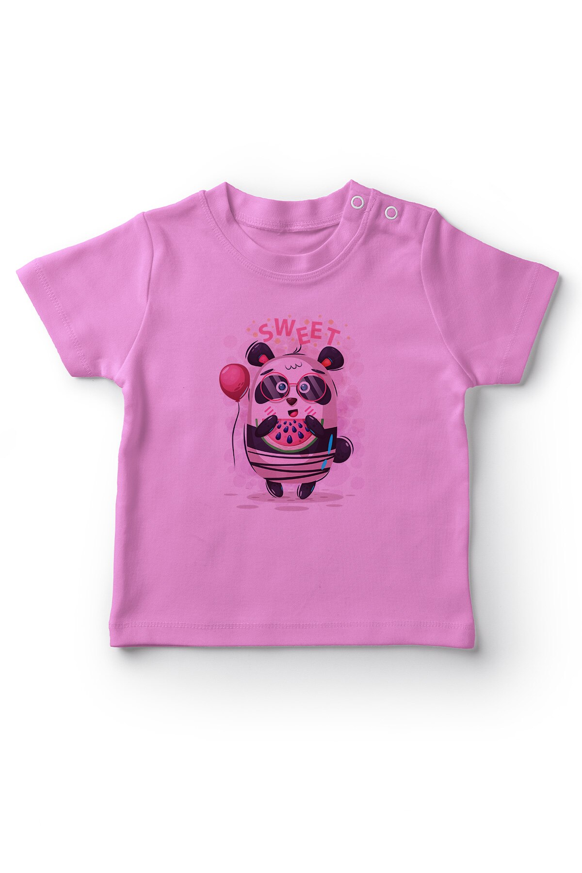 Angemiel baby schattige brildrager panda baby meisje t-shirt roze