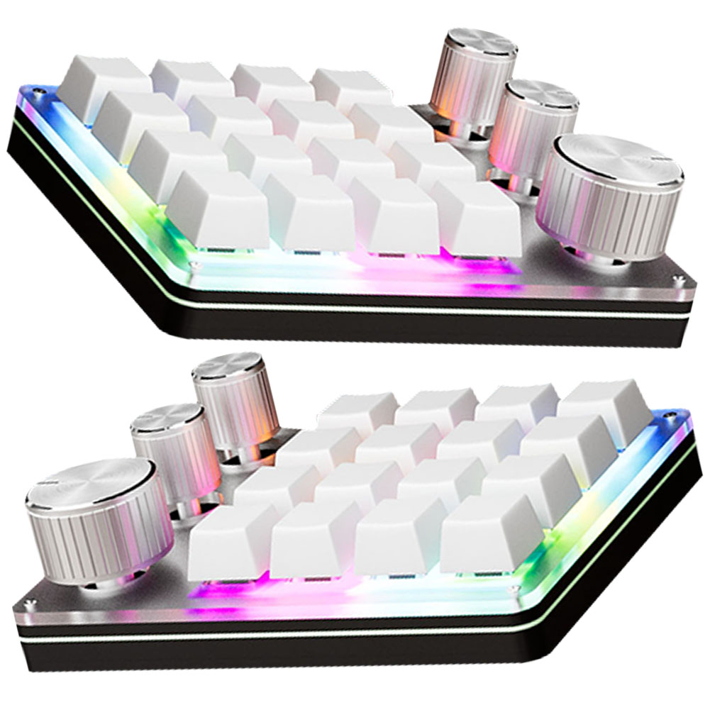 16 smakebit 3 knotter enhåndstastatur rgb ledet-bakgrunnsbelysning type-c kablet mekanisk tastatur trådløst tastatur til pc-datamaskinspilling