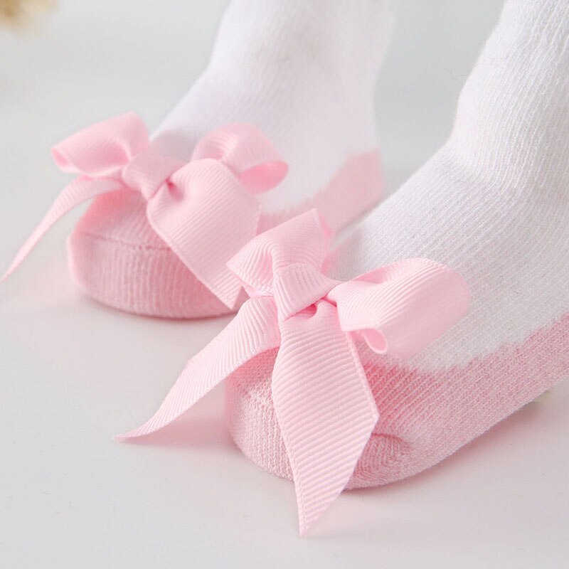 Baby girl socks Ribbon Butterfly Newborn Baby Ballerina Baby Socks Birth Girl Sweet Princess children's socks