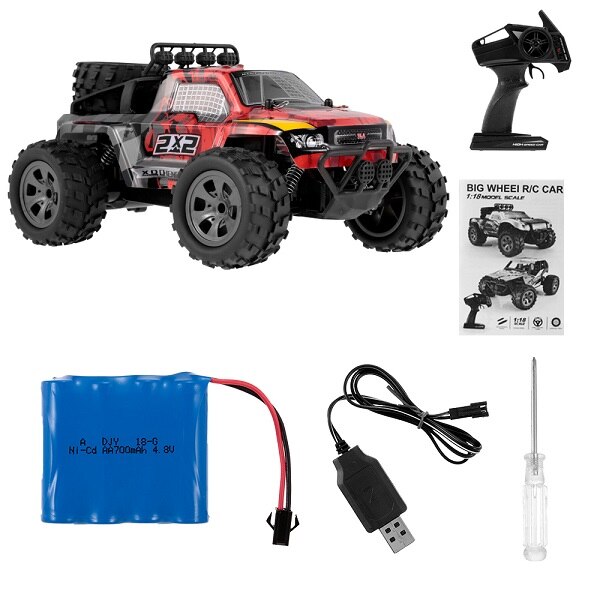 RC Auto 2.4 GHz 1:18 2WD PVC del corpo di Automobile Borsette RC Auto 18 km/h Off-Road King Auto per i principianti Giocattoli per I Bambini Grande Regalo Dei Capretti: Black