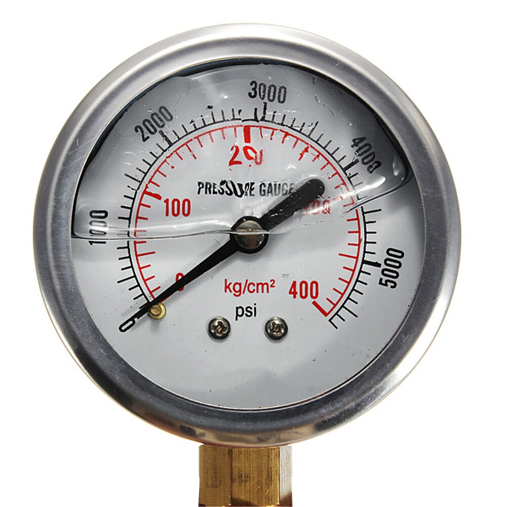 Hydraulische Vloeistof Gevulde Manometer Met Messing Binnenwerk 1/4 "Npt Bottom Mount Enkele Schaal 0-5000 Psi gauge