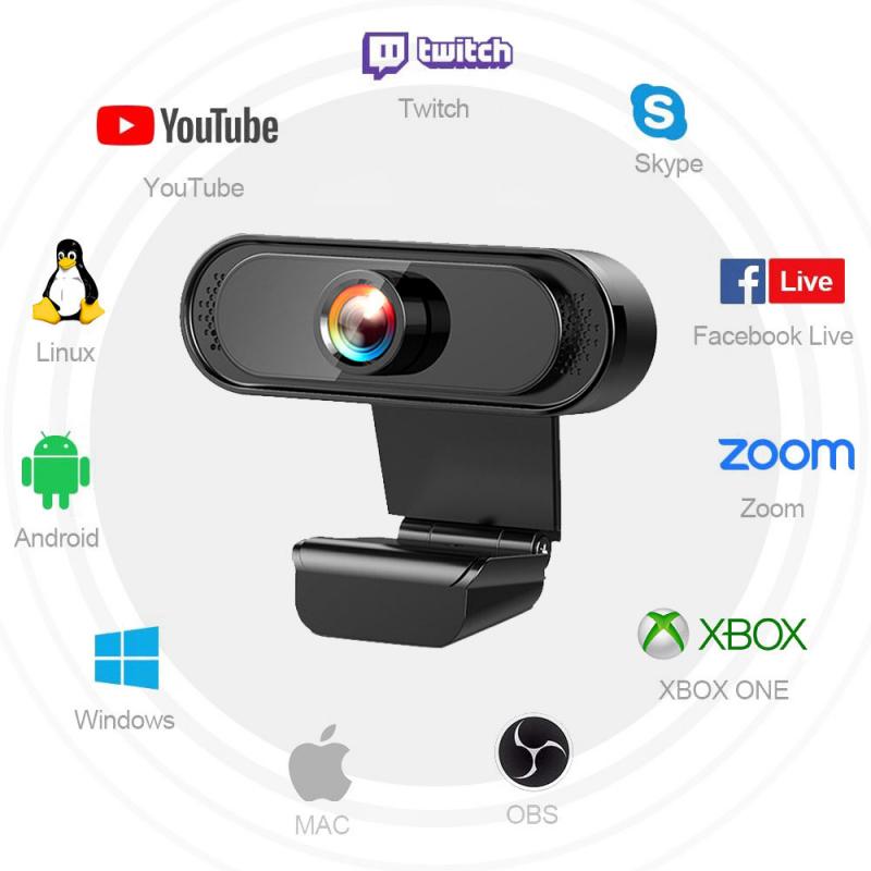 Webcam 1080P Hd Beeld Twee Miljoen Pixels Digitale Webcam Met Microfoon Laptop Desktop USB2.0 Web Camera Voor Live-uitzending video Call