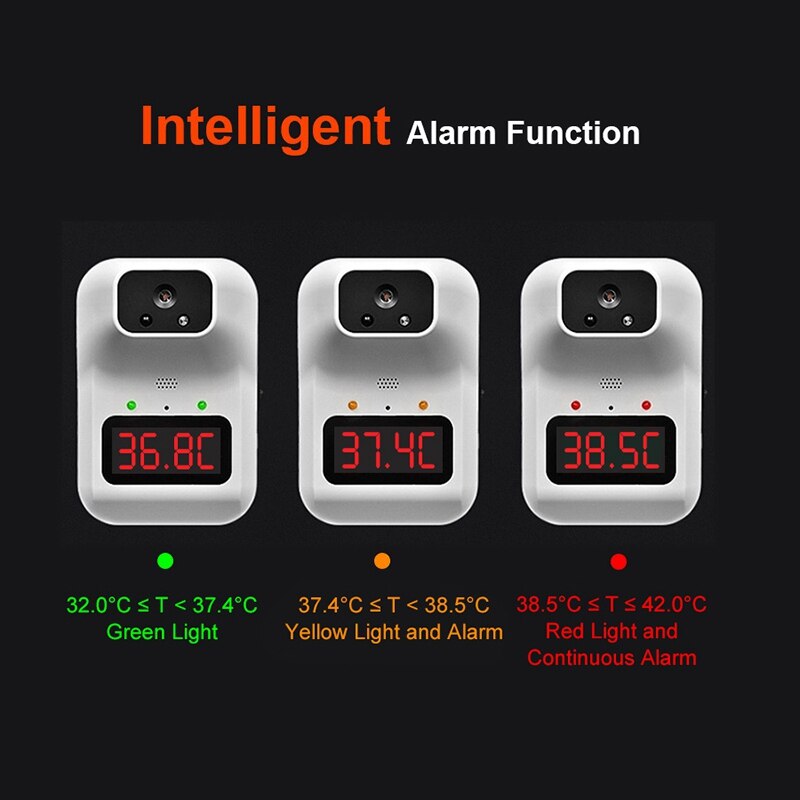 K3- plus wandgemonteerde infraroodthermometer met digitaal display, contactloos - statiefbevestiging