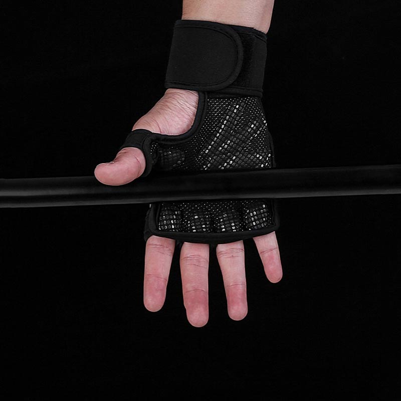 Fitness Weight Lifting Training Gloves Silicone Non-slip Hand Palm Protector Half Finger Gloves for Gym Workout Gymnastics Grips