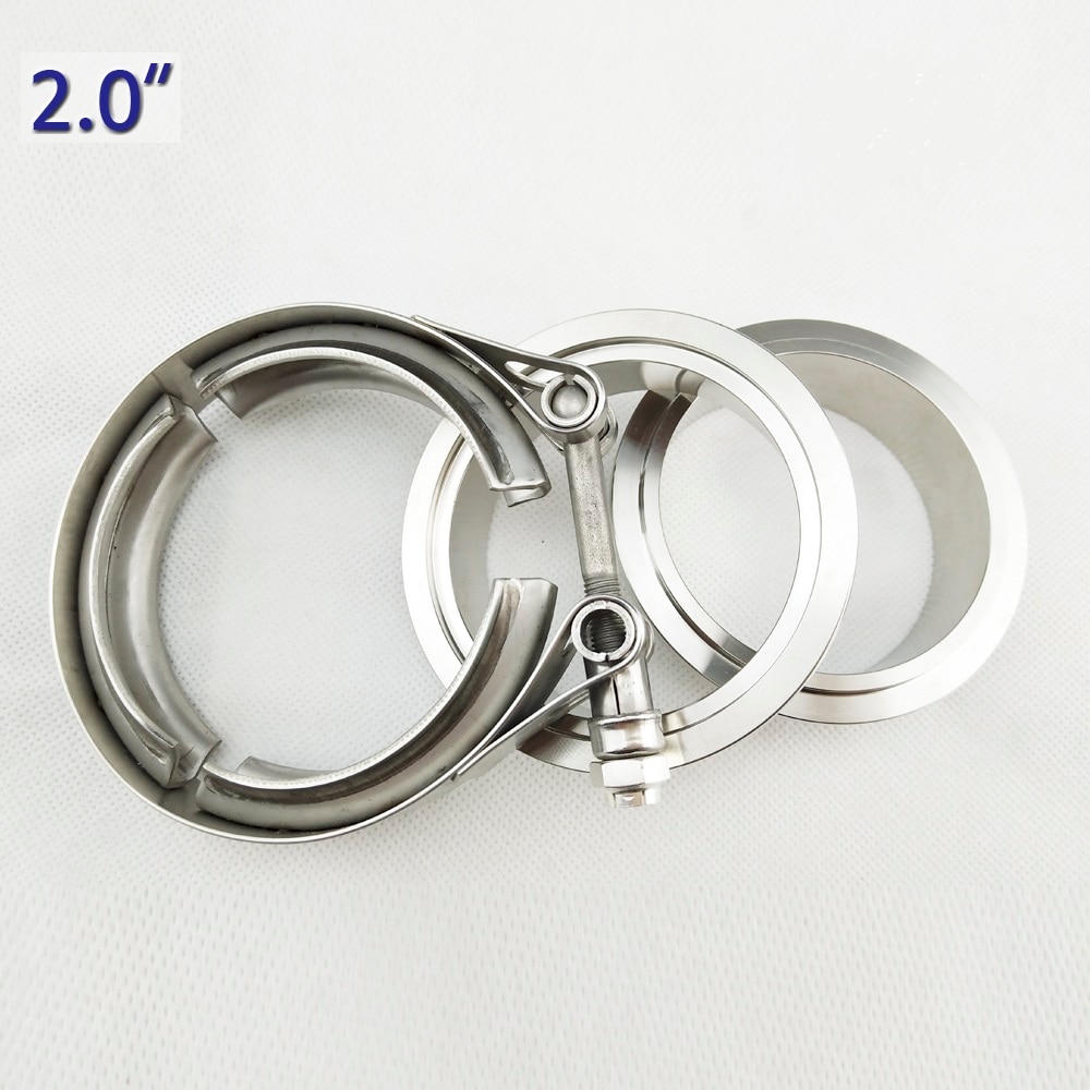 ZUCZUG 2,0 pulgadas Auto partes banda V abrazadera kit de Turbo tubos de escape Turbo tubo de bajada de escape abrazadera banda V set de bridas