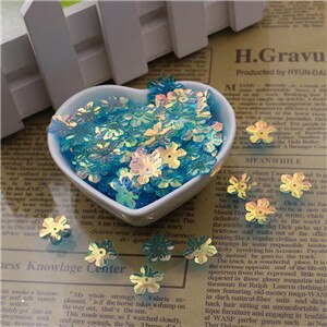 100p 13mm lantejoulas soltas forma de flor pvc lantejoulas diy vestido acessórios de roupas costura enfeite vestuário artesanato atacado: Azul