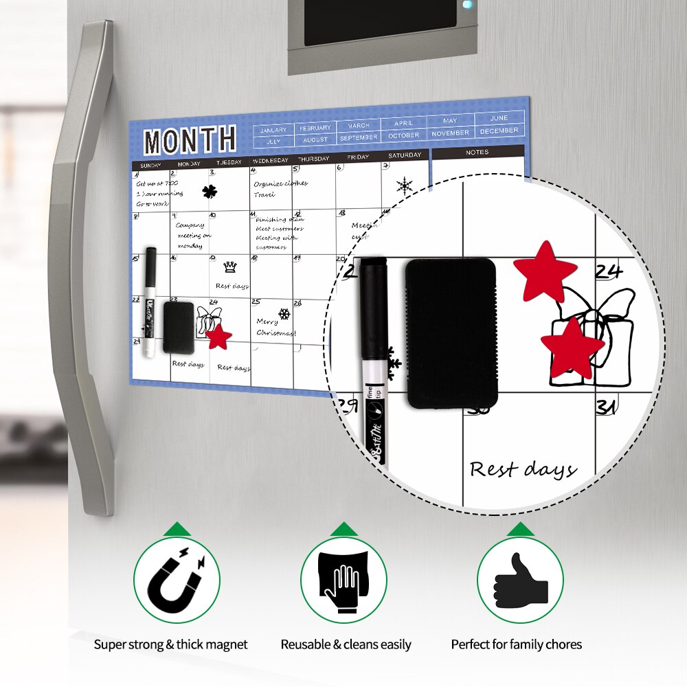 Magnetische Wöchentlich Monatlich Planer Kühlschrank Magnet Kinder Täglichen Gute Gewohnheit Lästige Pflicht Diagramm Studie Plan Kalender Zeichnung Graffiti Whiteboard