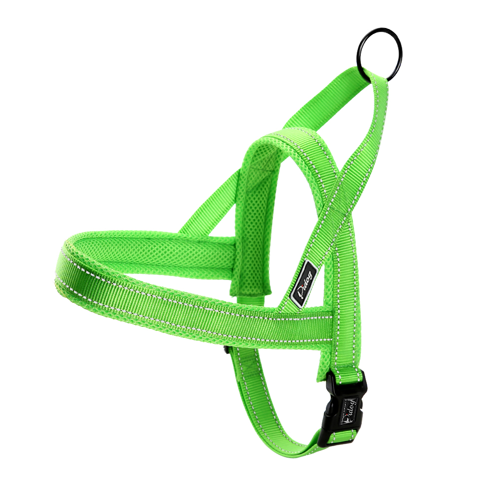 Conjunto de Correa y arnés reflectante sin tirones para perro, chaleco para mascotas de plomo para perros pequeños y grandes, Perfecto para el entrenamiento diario XXS-L caminar: XS / Green Harness