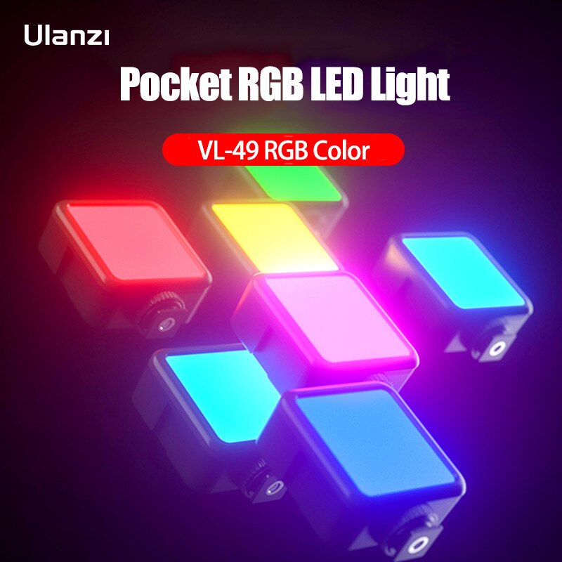 Ulanzi VL-49 Mini Rgb Led Video Licht 2000Mah Draagbare Pocket Fotografische Verlichting Vlog Vullen Light Smartphone Dslr Slr Lamp