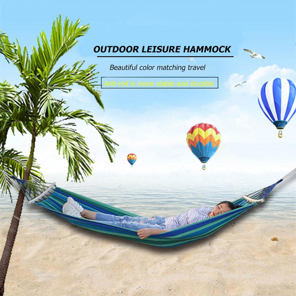 Camping Pure Double Hammocks Outdoor Backyard Canvas Sleeping Swing Beds for Home Garden Laying Accessories