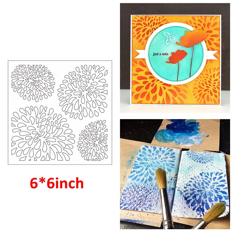 Jullöv prickar bakgrund plast stencil 6 x 6 tum diy klippbok kortalbum gör hantverk stencil 07: 1