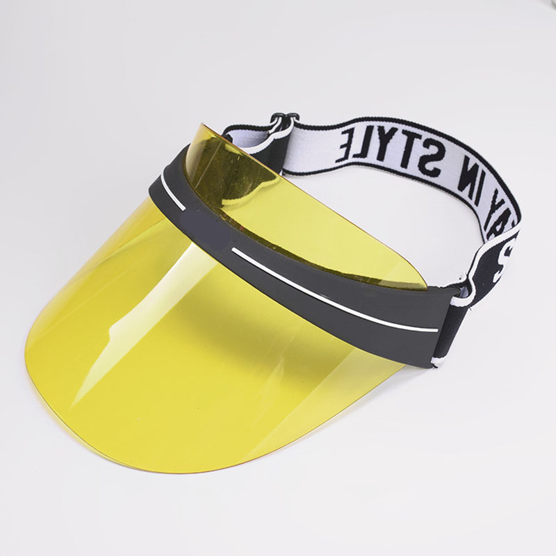 Kvinder brev sport parasol rejser solcreme kørsel baseball cap kvindelige gennemsigtig pvc plastik tom top solhat