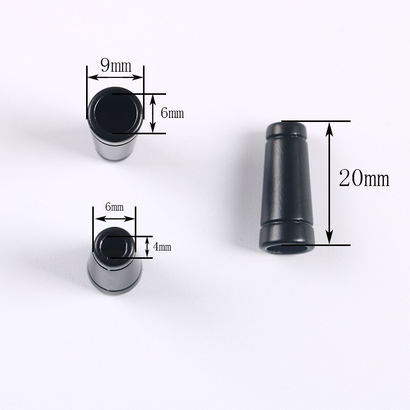 20mm trattformad lång lås sladd stopp rep ändar lock dragsko växlar klämma kläder kläder skosnöre tillbehör