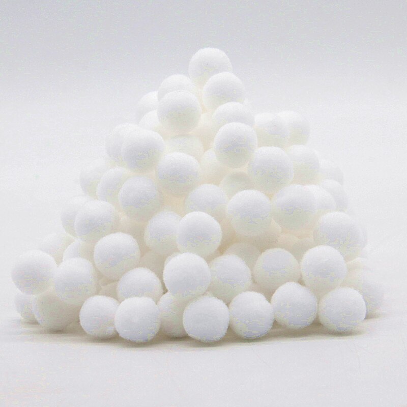 Pompones blancos de 8mm-30mm bolas de Pompones para DIY decoración del jardín del hogar del Partido de la boda ropa de costura niños manualidad de juguete suministros 20g: 15mm 20g 144pcs