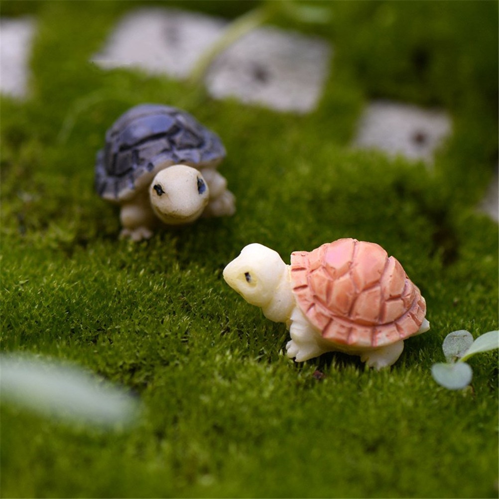 1 Paar Mooie Miniaturen Turtles Micro Fee Beeldjes Tuin Decor Accessoires