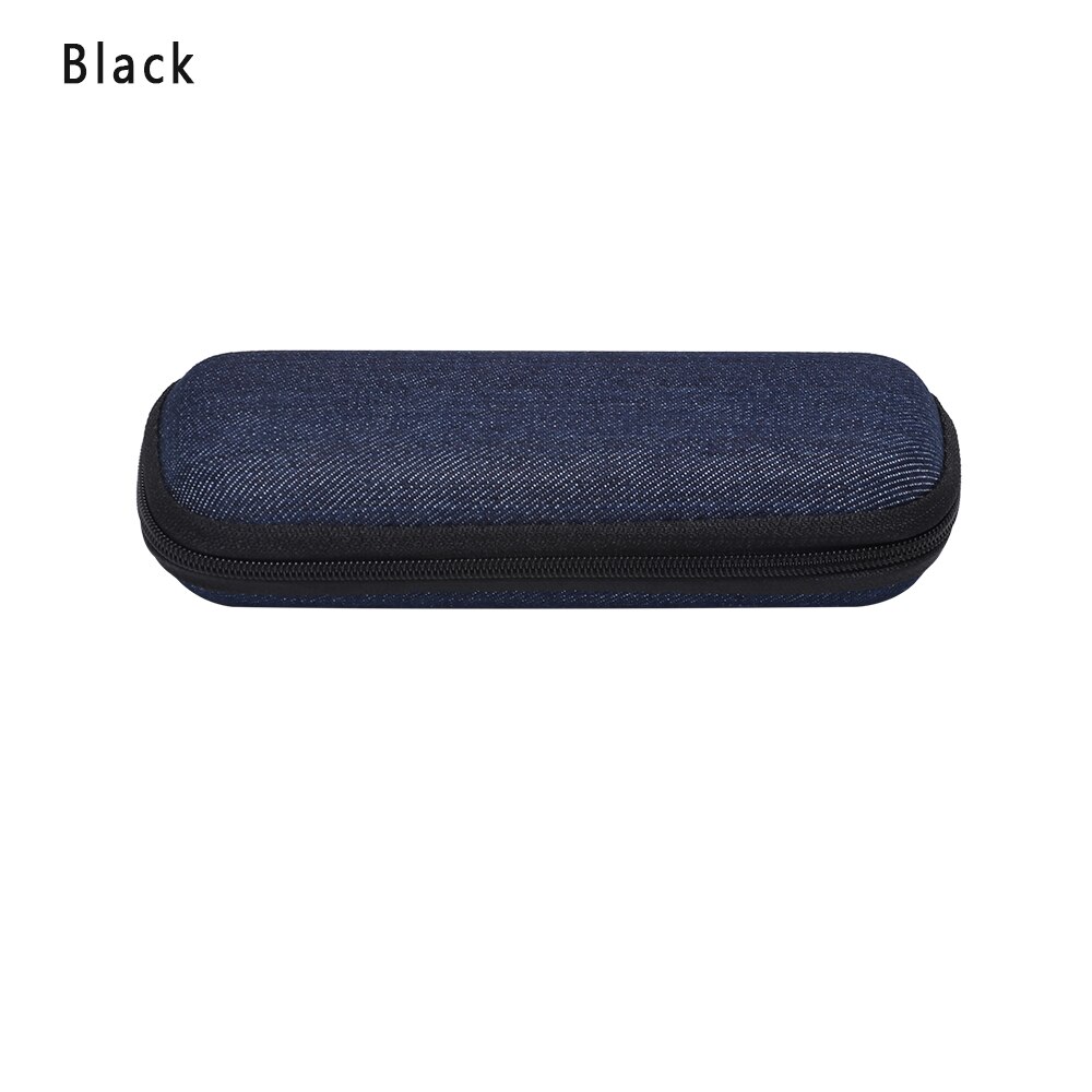 Heißer Denim Stoff Gläser Kasten Reißverschluss Sonnenbrille Schutz Widerstand Container Brillen fallen Reise Lesebrille Tragen Tasche: Schwarz Grün