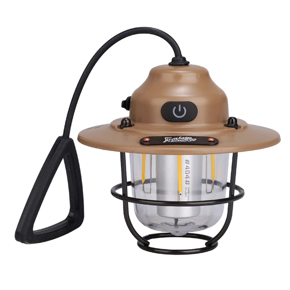 Retro Draagbare Camping Lantaarn Waterdichte Tent Hanglamp Met Haak Traploos Dimmen Licht Camping Noodverlichting Indicato: orange