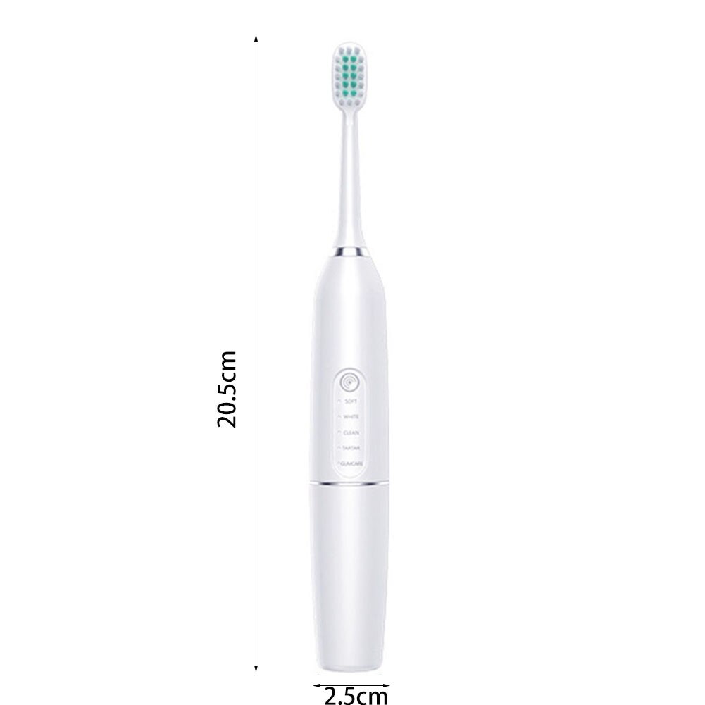 Waterproof Sonic Electric Toothbrushes with Timer Whitening Teeth Tools for Adults Kid Smart Timer Whitening Toothbrush: White