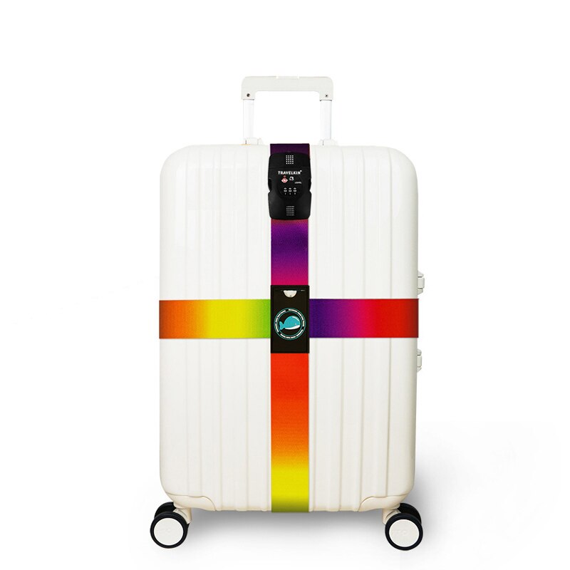Rhxfxtl bagage tre cifre adgangskode krydsbælte justerbar kuffert bånd sikkerhed bundt bagage reb stropper rejse tilbehør: H9