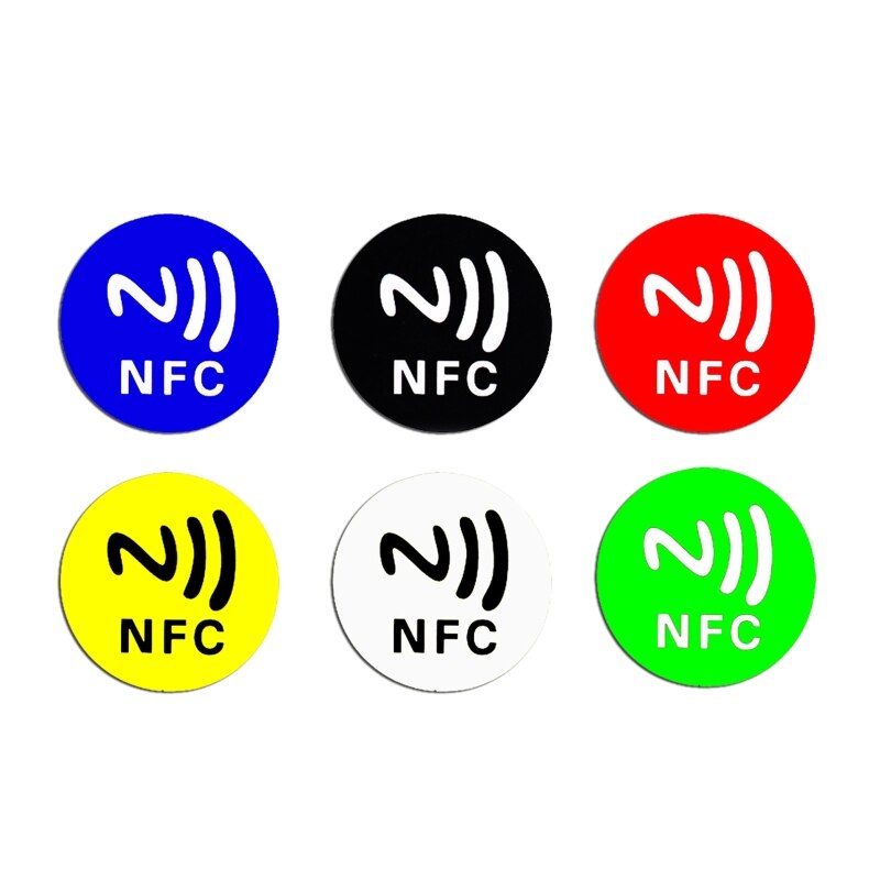 Étiquette NFC Ntag215, 504 octets, 215 étiquettes autocollantes, Badges, étiquette autocollante, 13.56mHz, pour raccourcis d&#39;automatisation ios13, 6 pièces: Type D