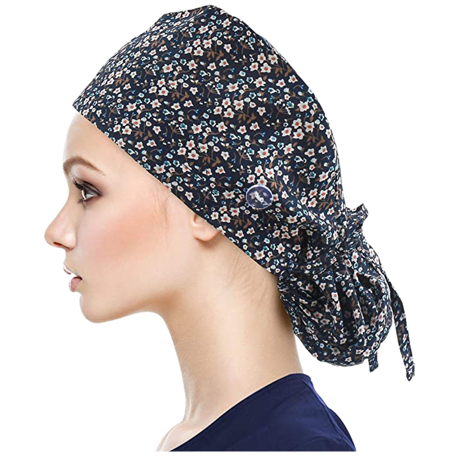 Gorro sanitario AB14 para hombre y mujer, Gorro sanitario con banda para el sudor, estampado de Enfermera, unisex