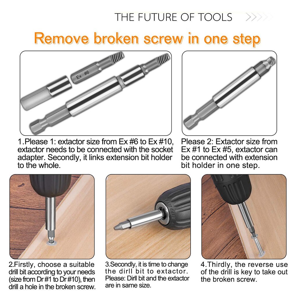 22 Stks/set Beschadigd Stripped Schroef Extractor Set Voor Gebroken Schroef, all-Purpose Hss Gebroken Bout Extractor Schroef Remover Set