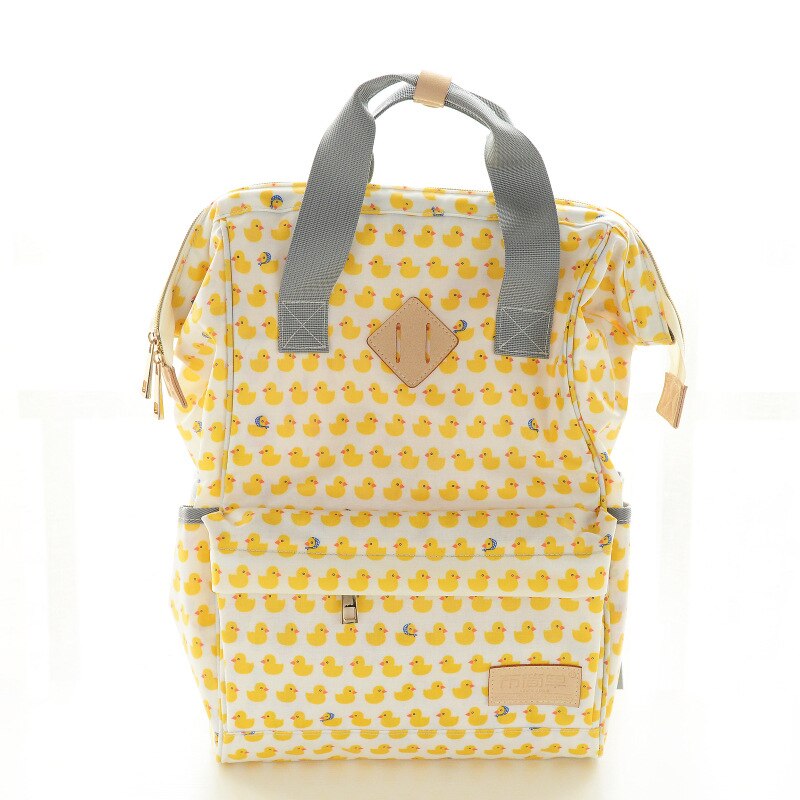 Luier Tas Mode Multi-Functionele Grote Capaciteit Handtas Rugzak Verpleging Draagbare Mother 'S Tas: Yellow Duck