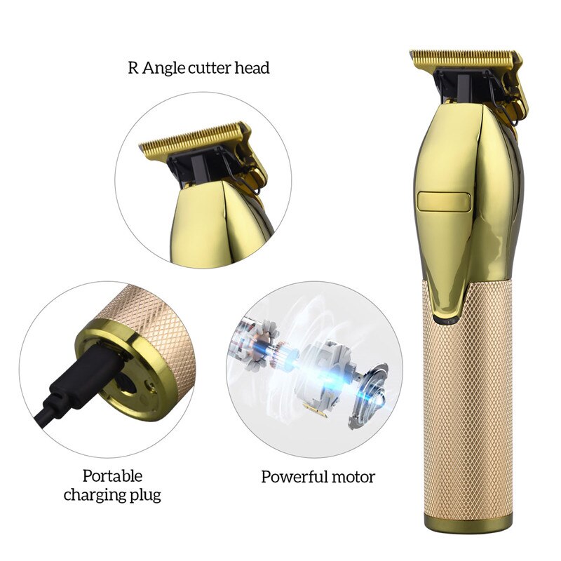 Cordless Outliner Hair Trimmer Electric Hair Clipper Cutting Low Noise Rechargeable Blade Razor Shaver Machine 50