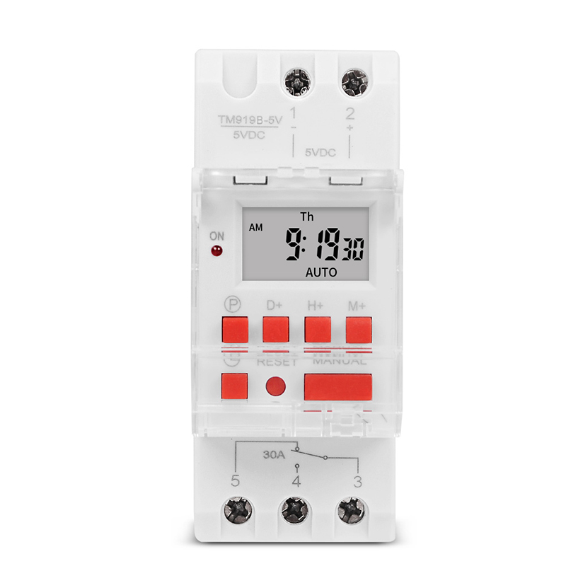 Sinotimer 30A High Load 85-265VAC 7 Days Digital Programmable Timer Switch Relay Time Control For 16 ON/OFF Output: WHITE