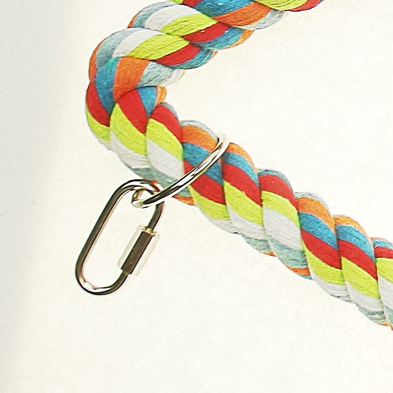 Bird Toys Parrot Bite Suppliies Bird Rope Perch Cage Chew Toys Parrot Natural Cotton Swing S &amp; L Size Climbing Standing Bar