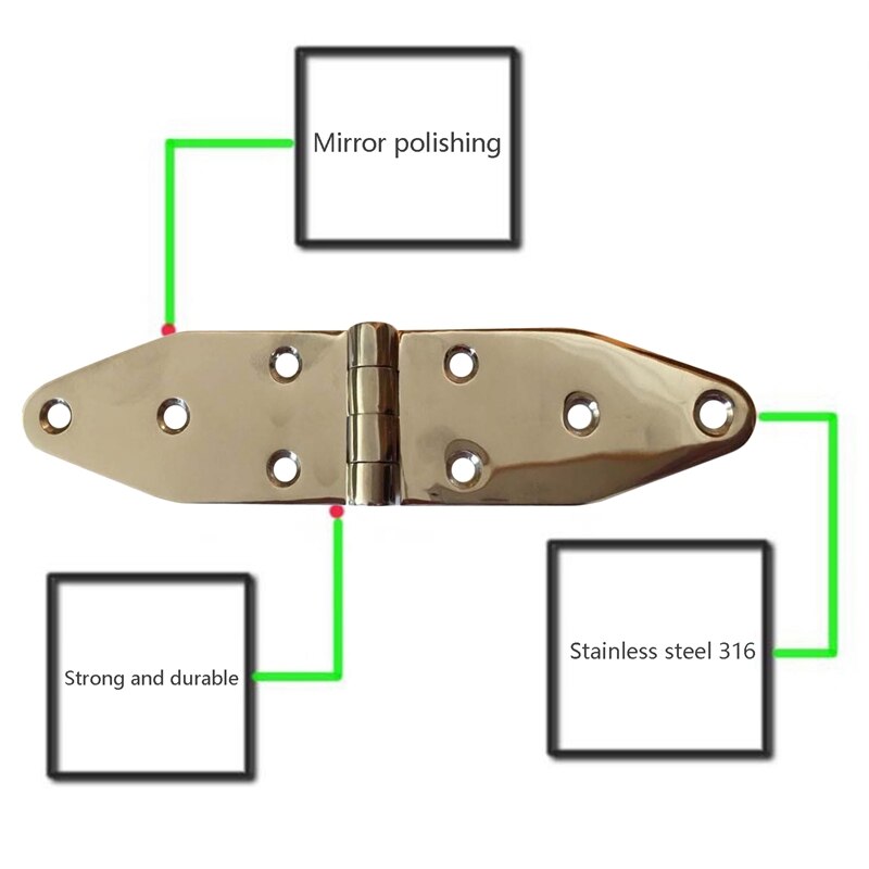 Stainless Steel Extension Hinge Hinge Folding Long Hinge 172X40mm Marine Hardware Accessories