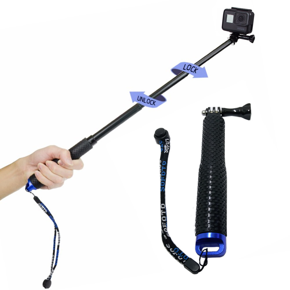 Go pro Handheld Selfie Stick Monopiede per GoPro HERO 5 4 3 sessione sjcam sj4000 EKEN H9R H8R xiao mi yi 4 k accessori della fotocamera