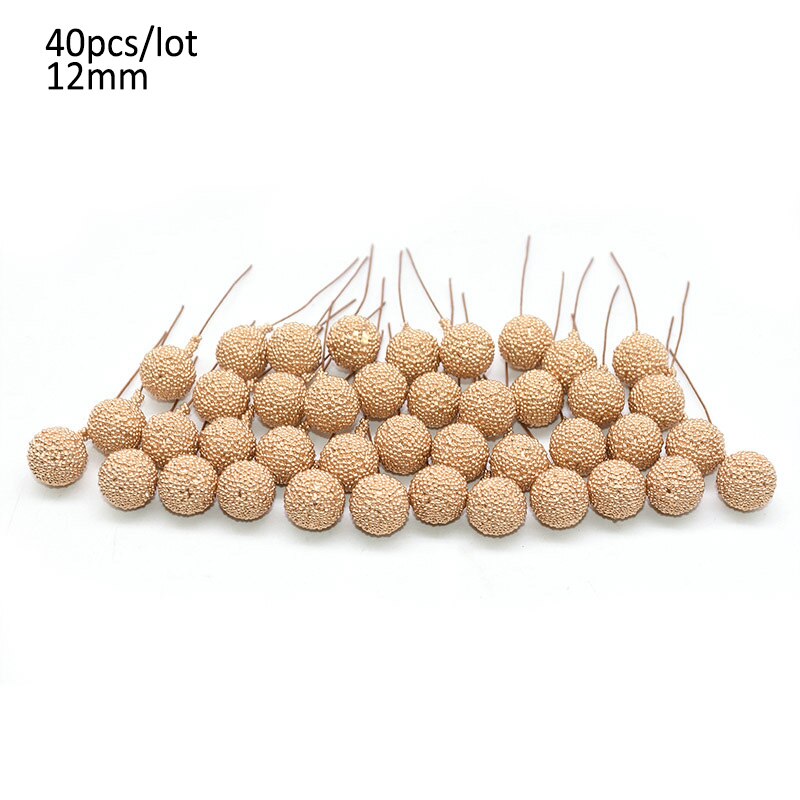 Or fleur artificielle fruits étamines fleur cerise étamine baies Bundle bricolage gâteau noël mariage boîte couronnes décor: da105