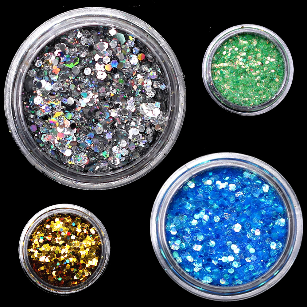 1 pièces AB ongle paillettes paillettes étoile lune coeur ongle Gel rond ongle paillettes holographique Pigment Nail Art décoration m3a505