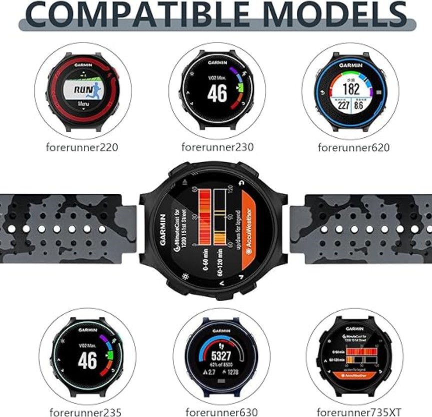 Correa deportiva de silicona para Garmin Forerunner 235 220 230 620 630 735XT, accesorios de pulsera