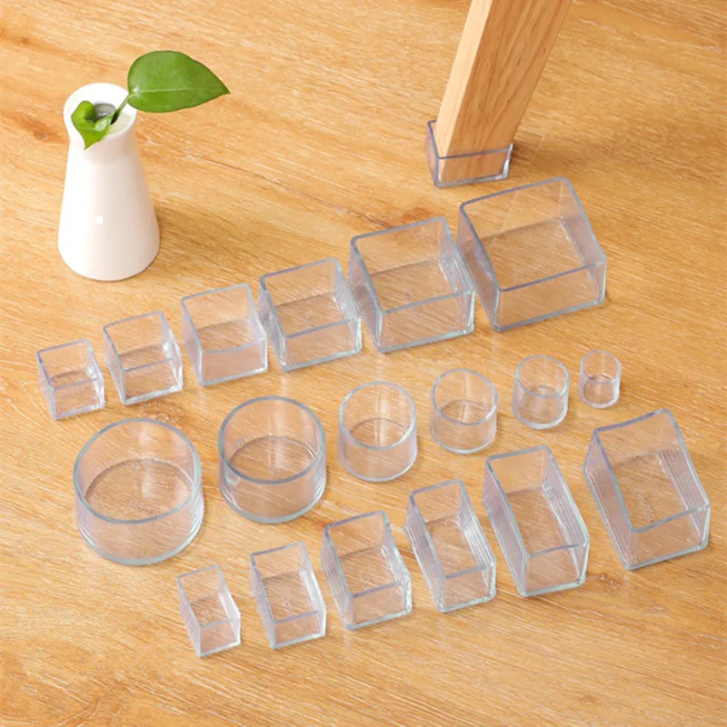 Protector transparente para patas de muebles, cubierta de silicona para patas de mesa y silla, resistente al desgaste, 16 piezas