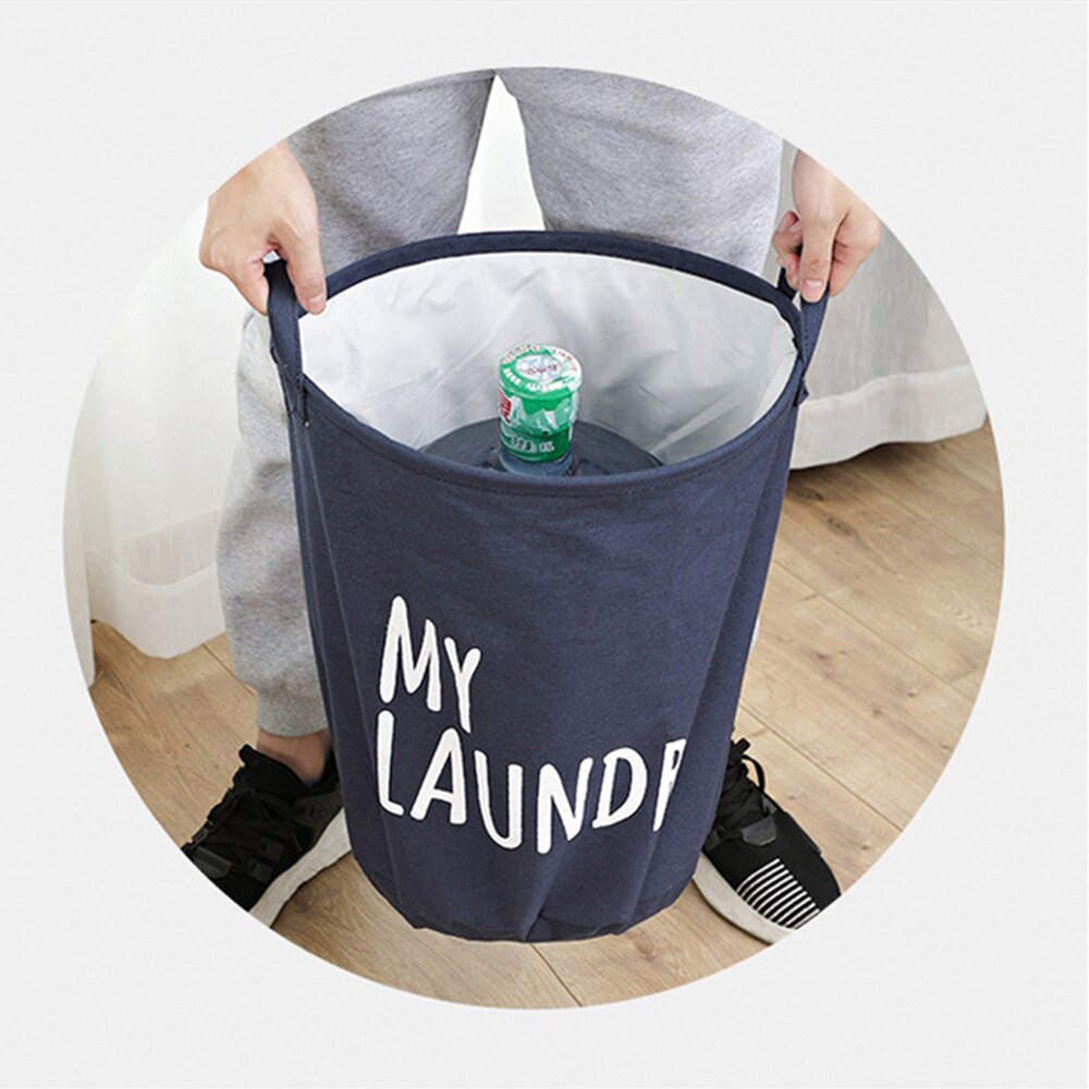 Laundry Basket Drawstring Dirty Clothes Storage Bag With Handle Foldable Toy Clothing Organizer Modern Home Supply Organizers