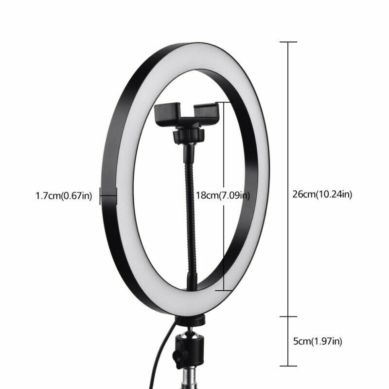 LED Ring Light 10Inch Dimmable Selfie Lamp Photography Camera Phone Light for Makeup Video Live Studio