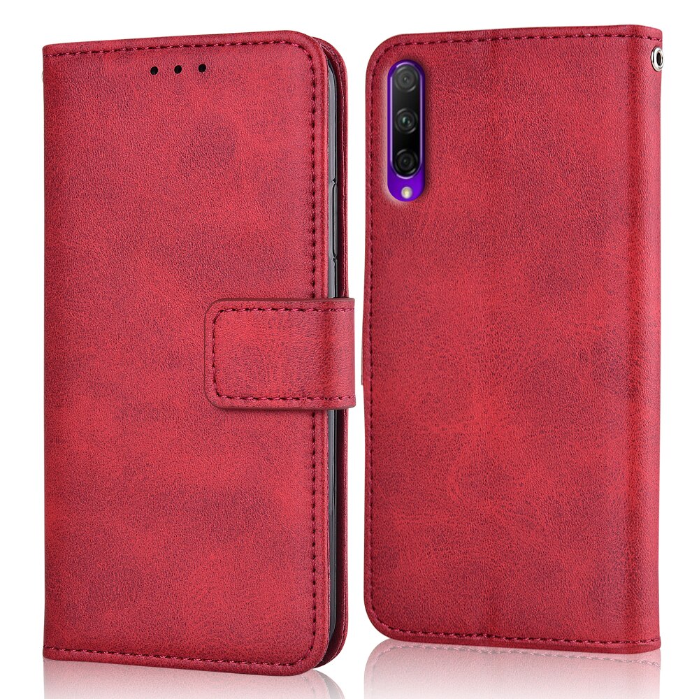 Voor huawei honor 9x pro hoesje voor op huawei 9x pro coque luxe portemonnee hoesje voor huawei honor 9 xpro 9x pro boek vintage flip cover: Niu-rood