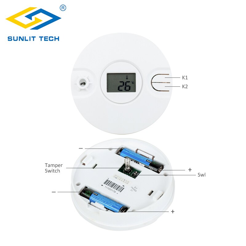 Wireless Smoke Thermal Sensor Alarm System for 433MHz/868MHz Home Fire Heat Thermal Sensor Detector Protection Office Security