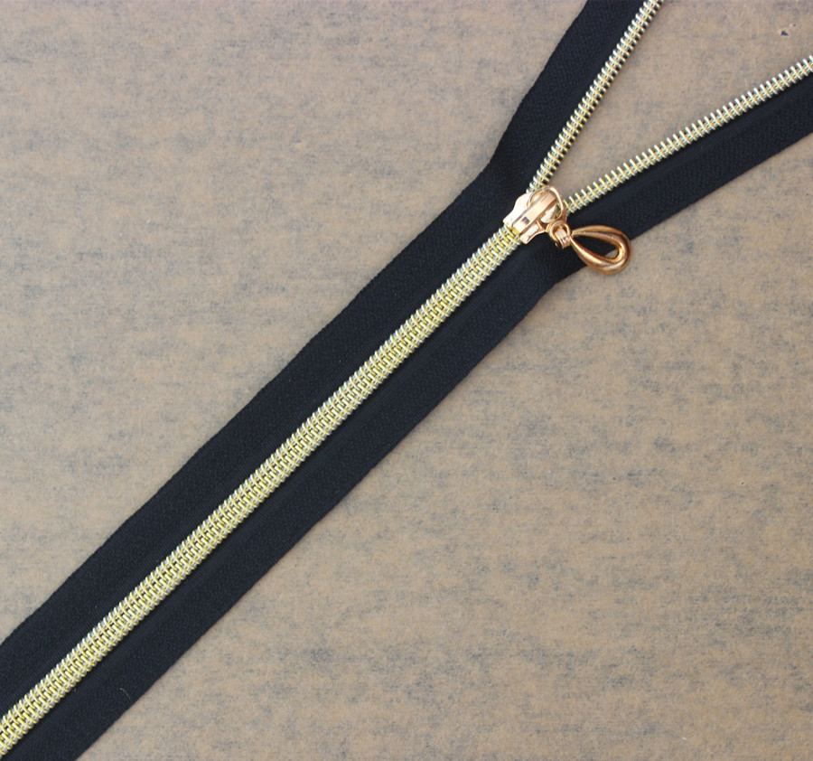 50piece Open- End Metal Zipper 35cm Black with Gold Tone Teeth Sewing Zippers 35cm z26